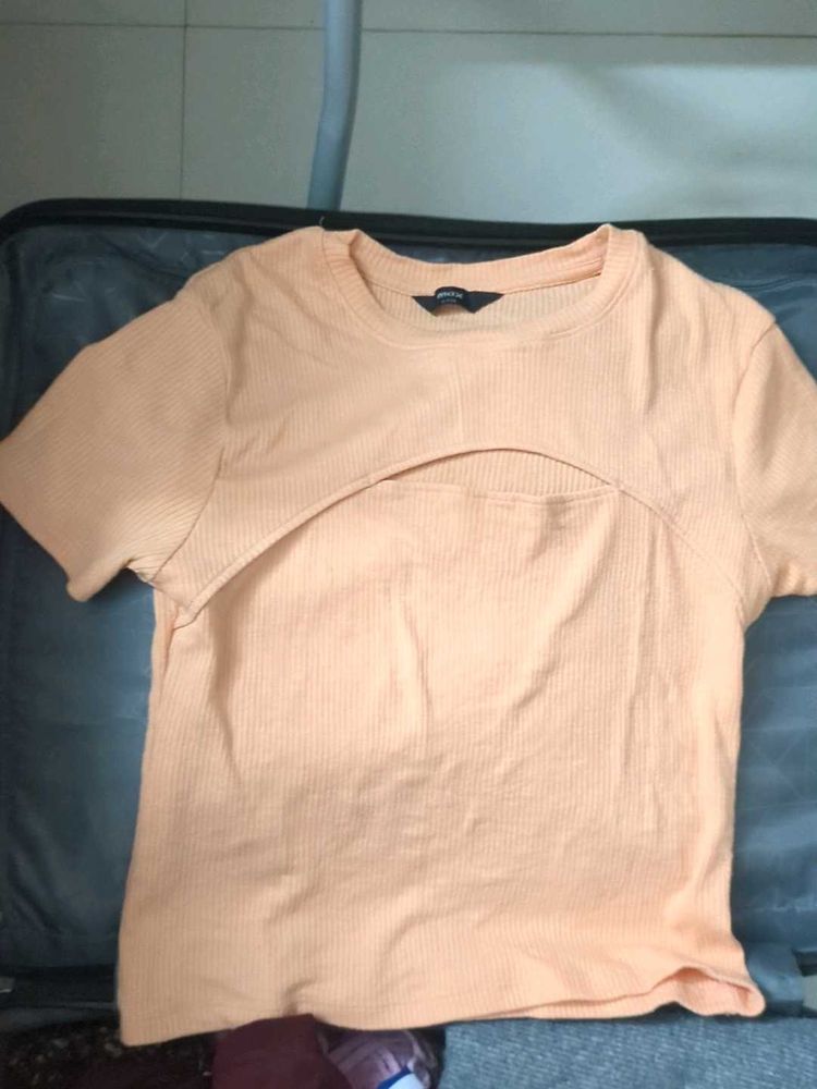 Peach Cut-Out Top