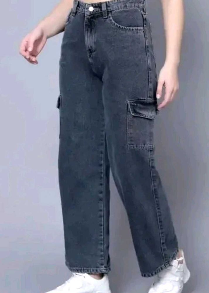 Dark Grey Cargo Jeans (best quality)