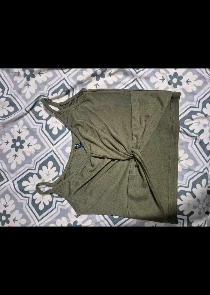Olive Green Twist Front Camisole