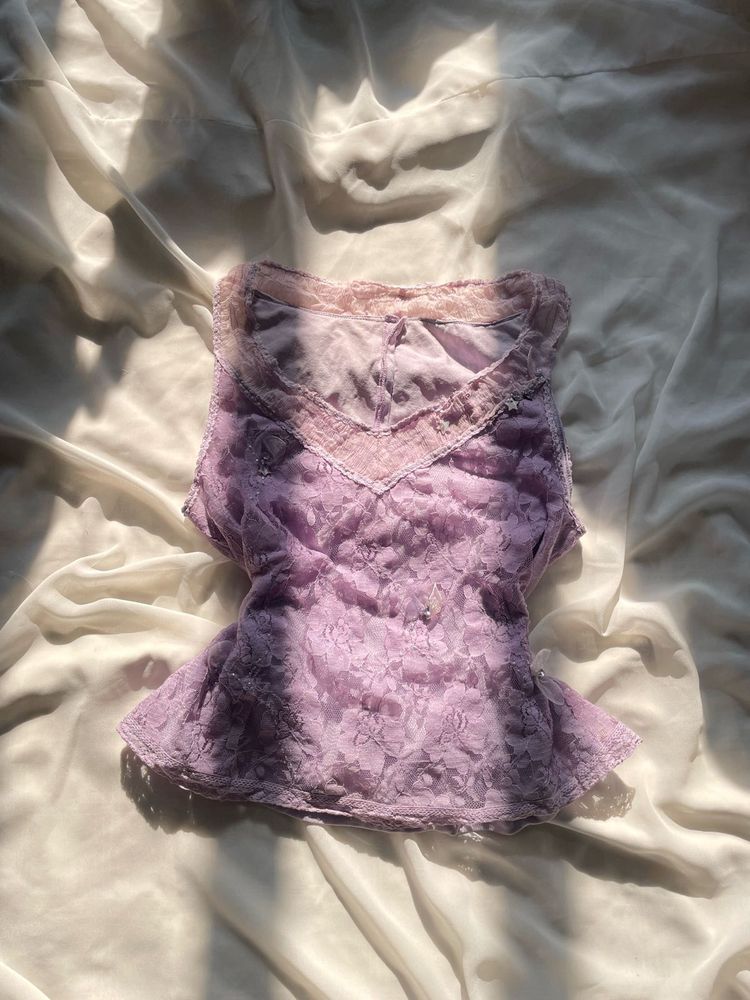 Lavender Lace y2k Top