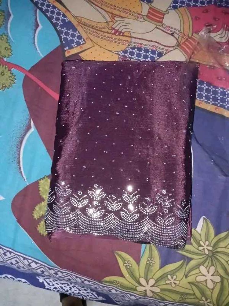Stunning Purple Embellished Saree