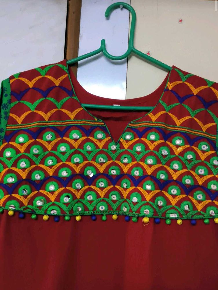 Mirror Work Red Kurta ❤️