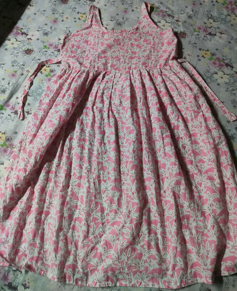 Cotton Floral Print Frock DAILYWEAR