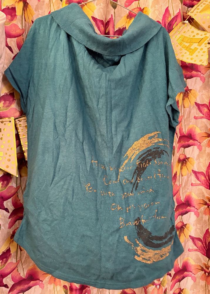 Teal Graphic Top
