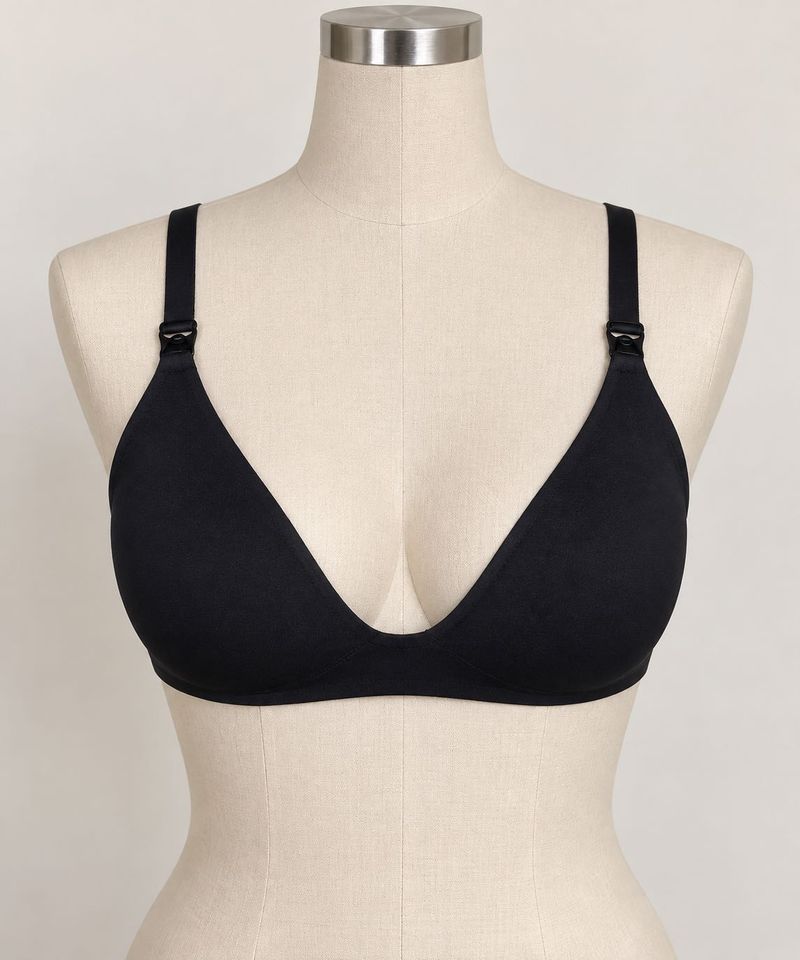 Comfortable Black Cotton Bra