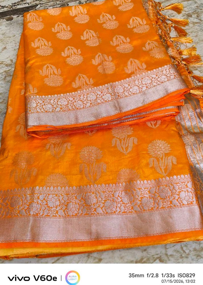 Vibrant Yellow Banarasi Silk Saree