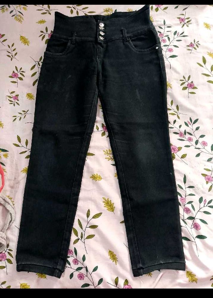High Waisted Black Skinny Jeans