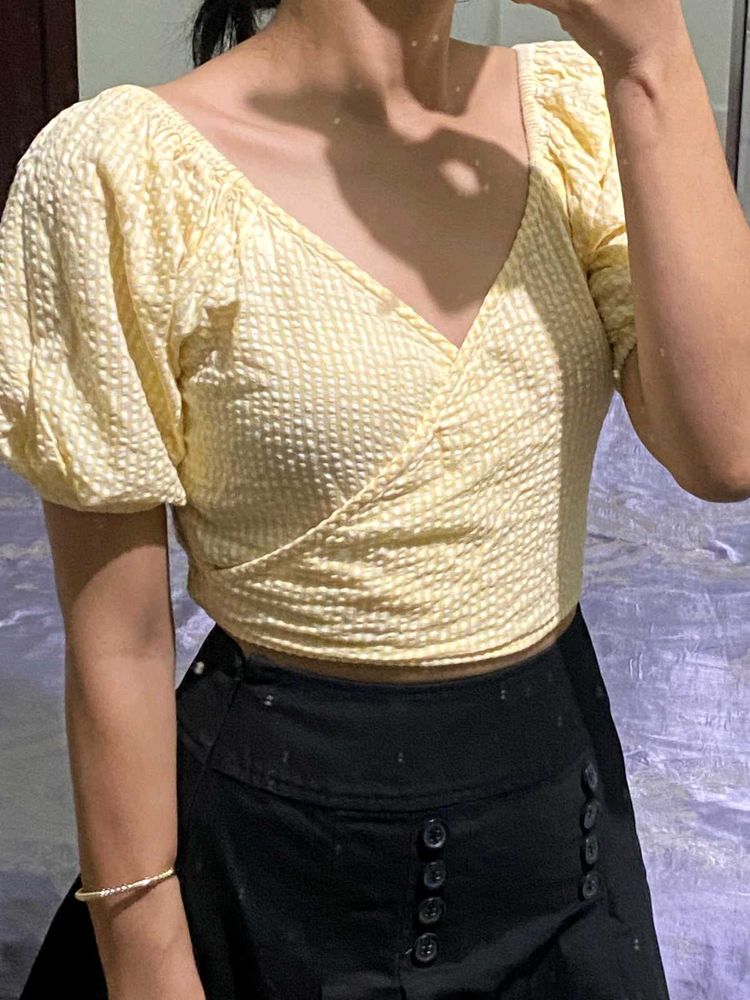 Cute Yellow Crop Top