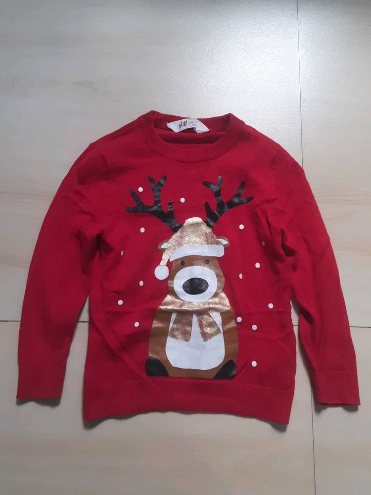 Red Christmas Reindeer Sweater