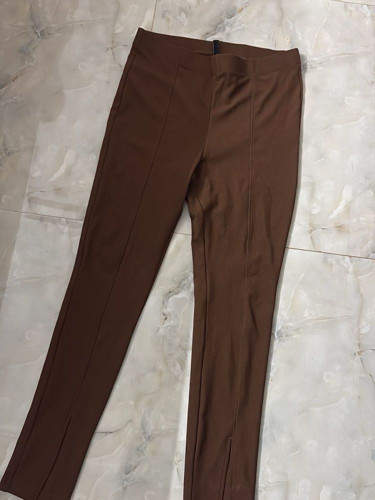 Brown Front Seam Leggings
