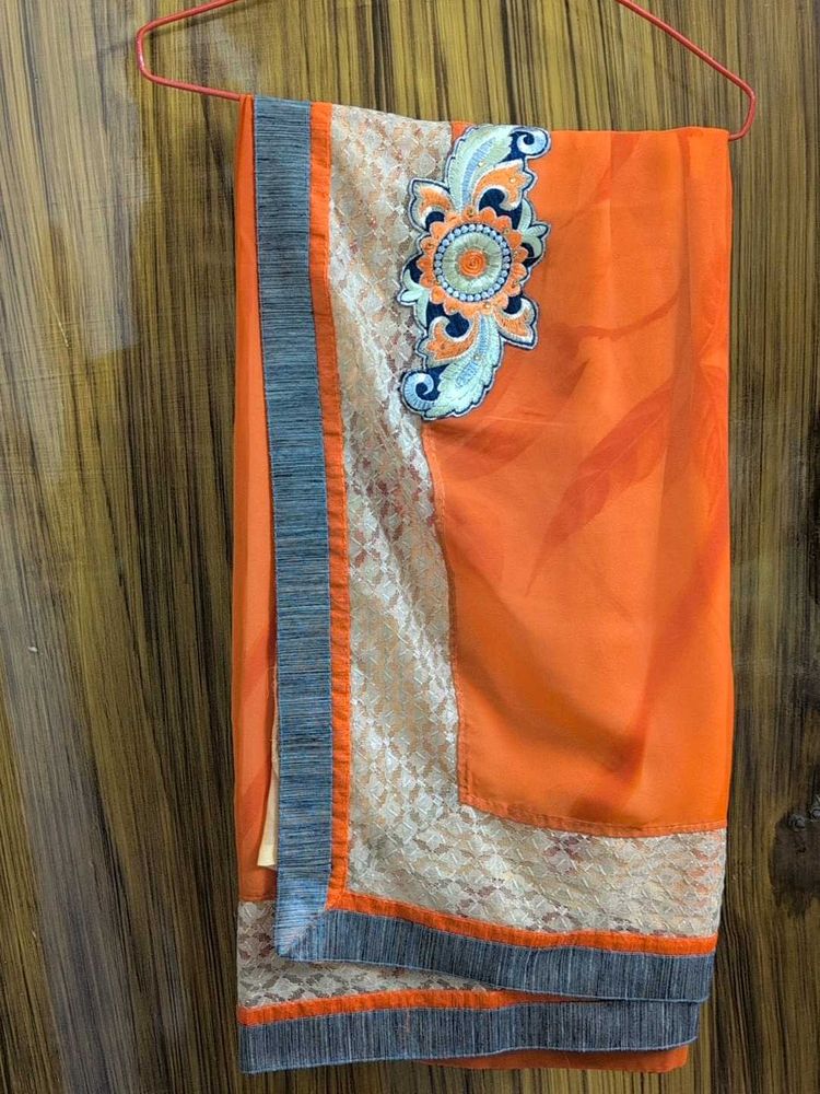 Elegant Orange Saree