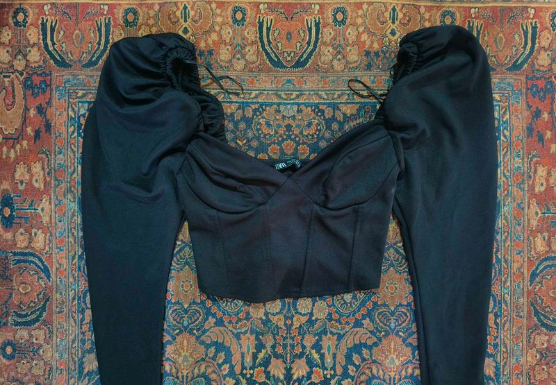 Original Zara Black Corset Style Top