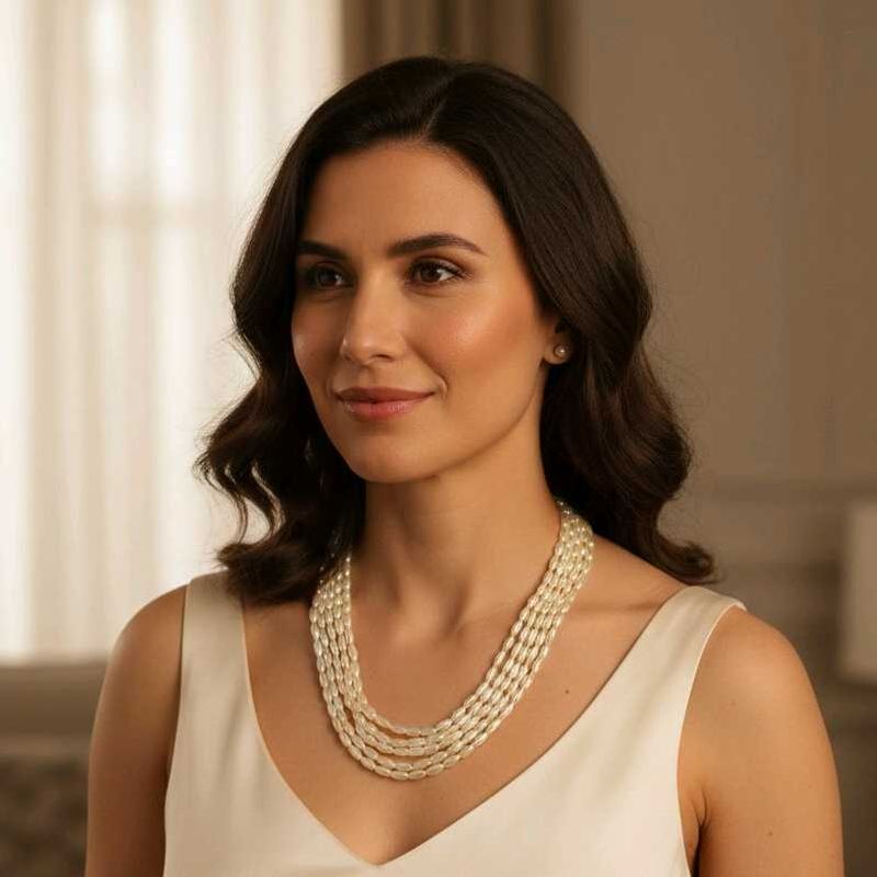 Rice Pearl Strand Necklace(Free delivery)