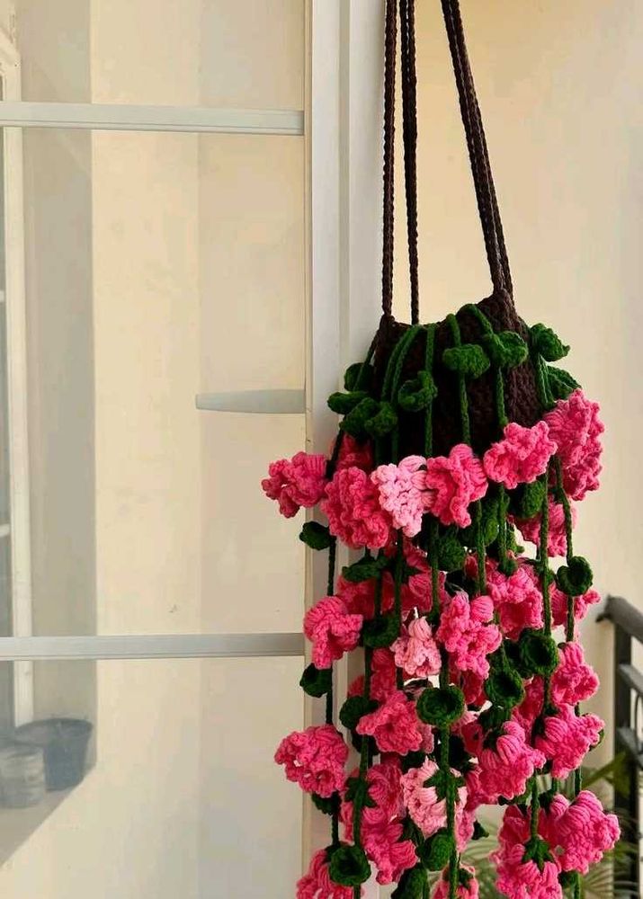 Floral Crochet plant decor