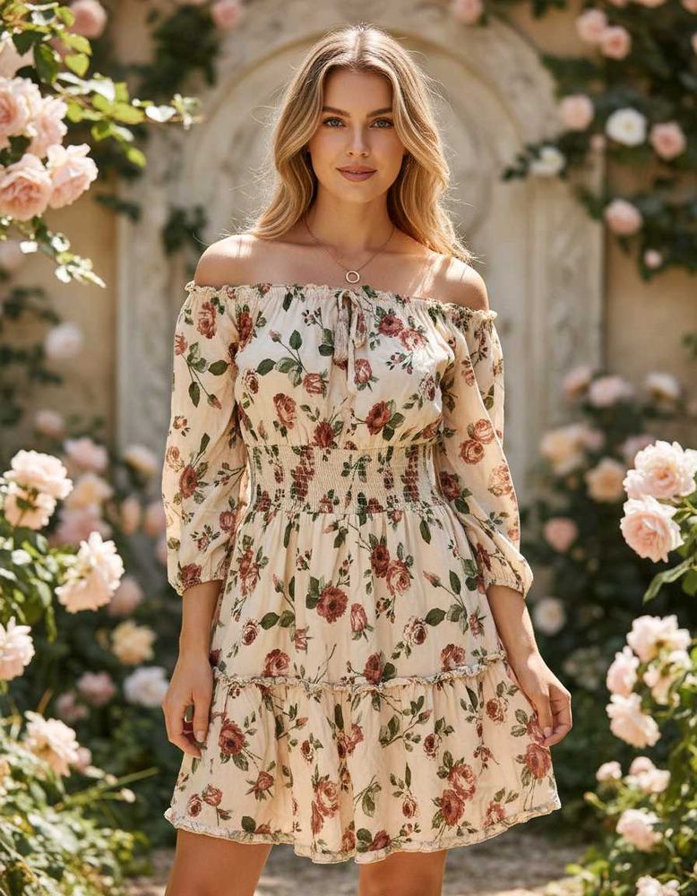 Chic Off-Shoulder Floral Mini Dress