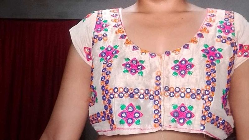 Embroidered Crop Blouse