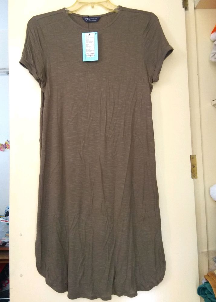 Mark's &amp; Spencer Olive Green Tunic Dress With Belt