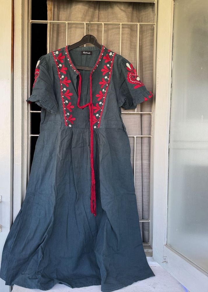 Embroidered Boho Maxi Dress