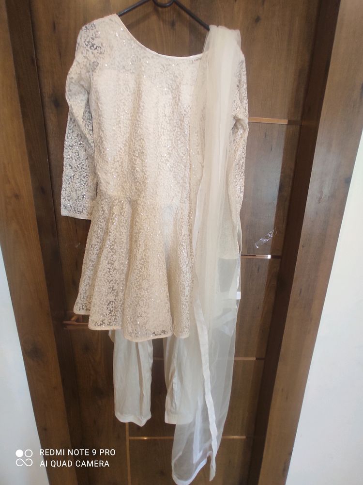 Elegant White Embellished Outfit