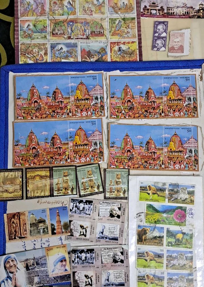 50+ cancelled Indian Stamps