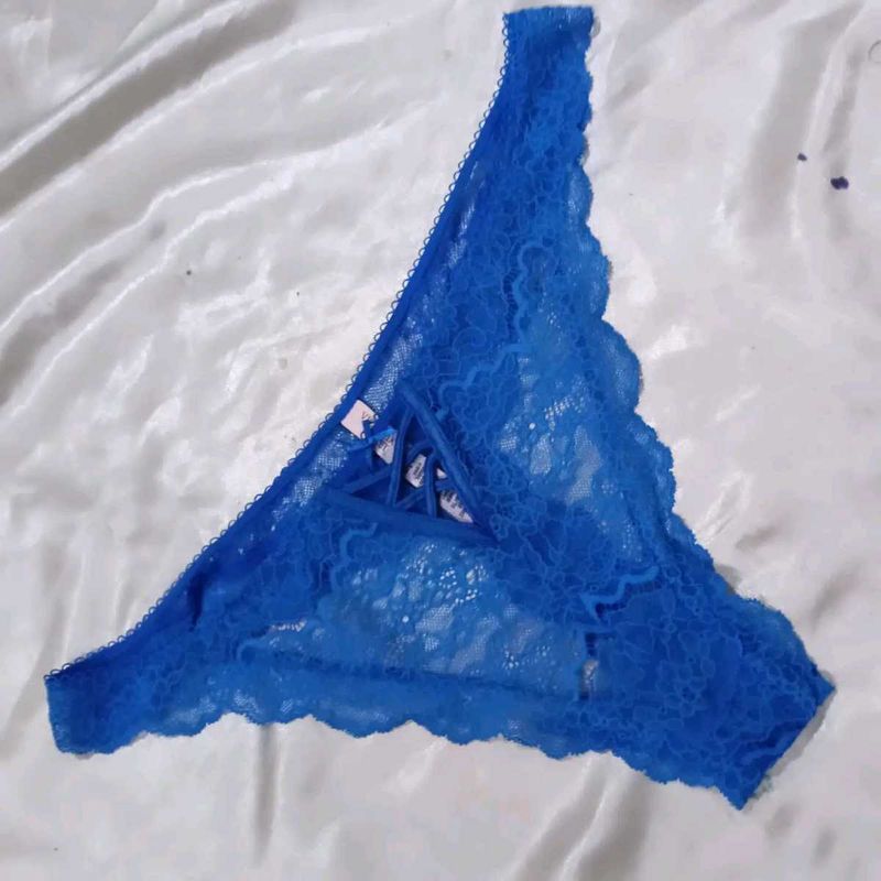 Lace Thong Panty - Royal Blue