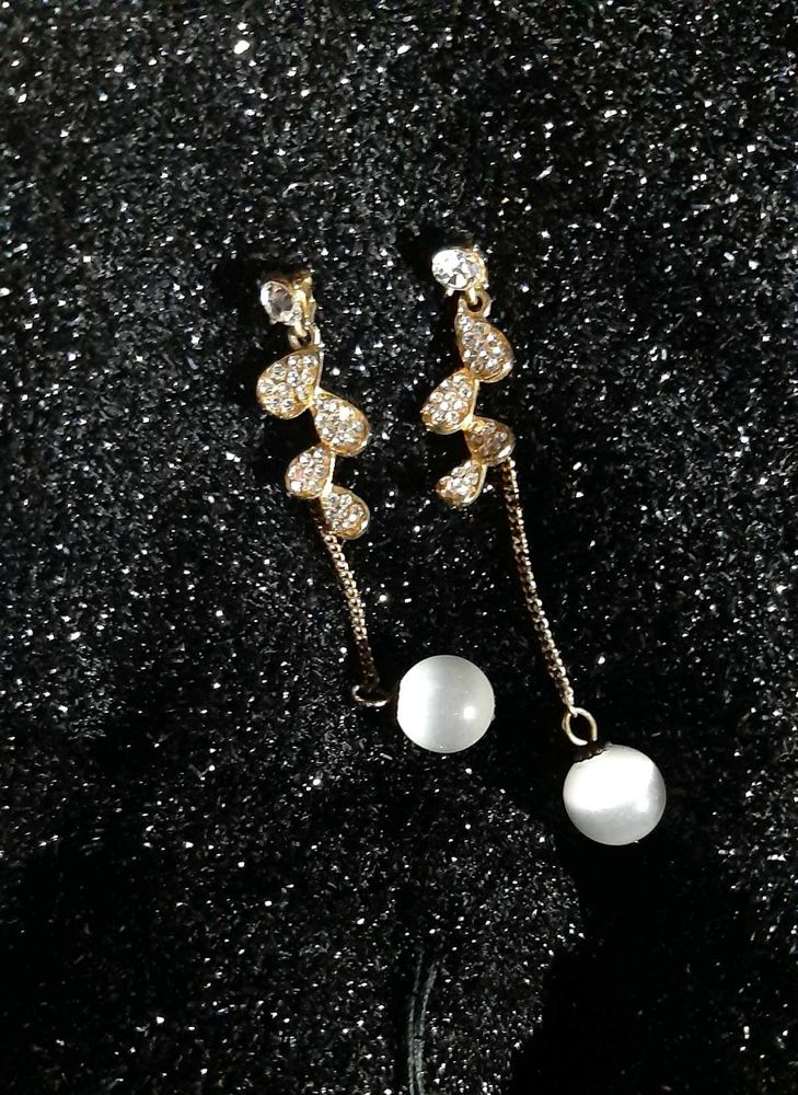 Elegant Drop Earrings with Pearl AD