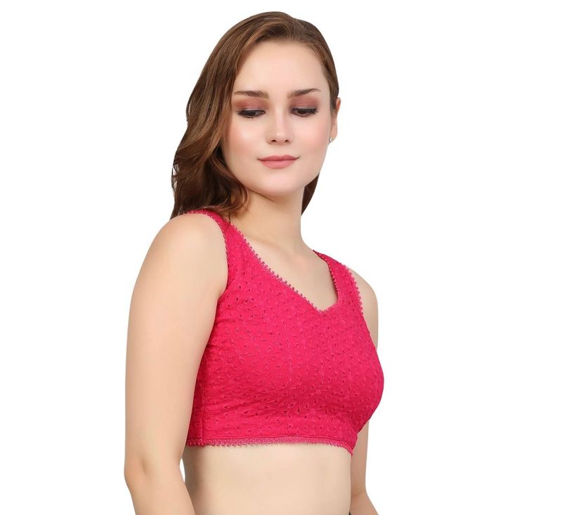 Vibrant Pink Embroidered Blouse