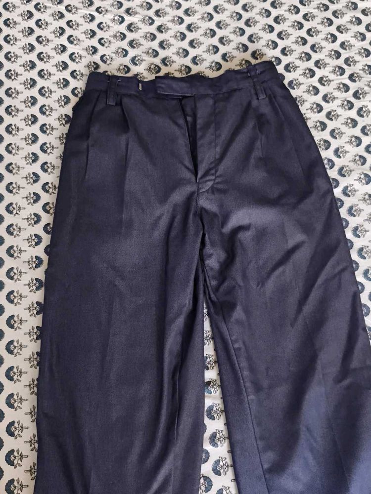 Classic Blue Pleated Trousers