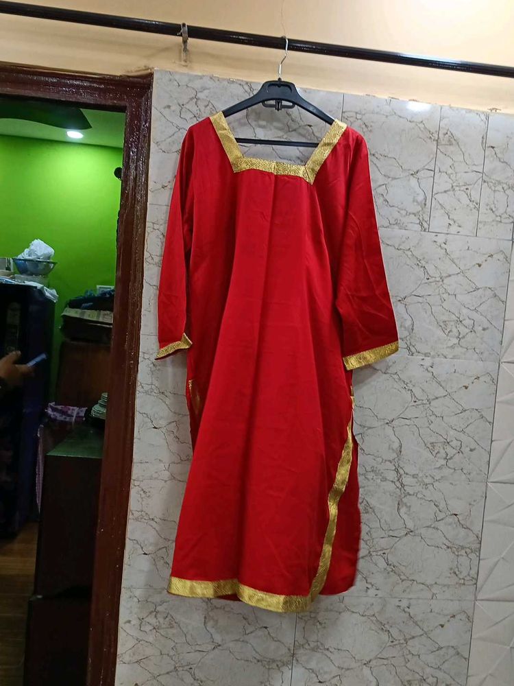 Vibrant Red Kurta and Salwar with Dupatta Set