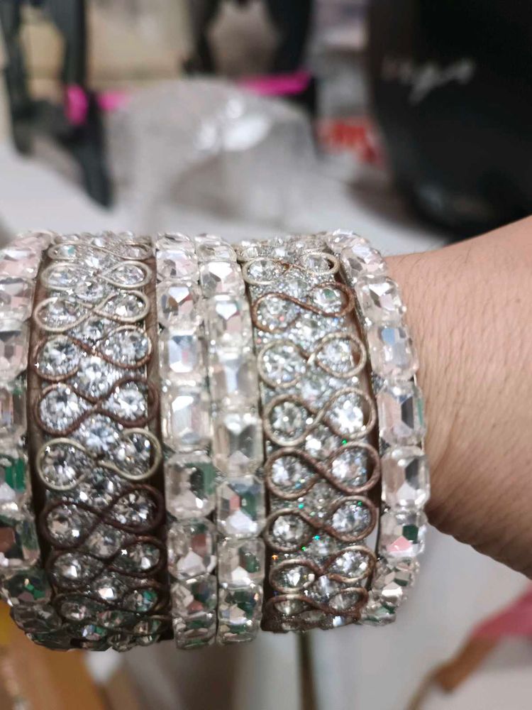 Sparkling Crystal Bangle Set