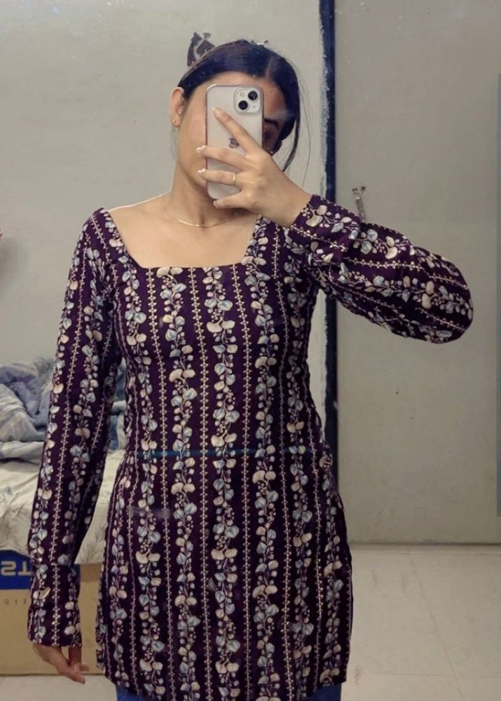 Floral Print Short Kurti