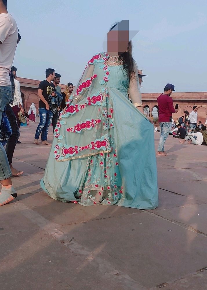 Gown With Dupatta Partywear