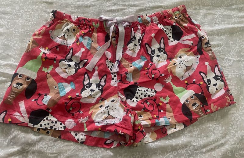 Dog Print Pajama Shorts