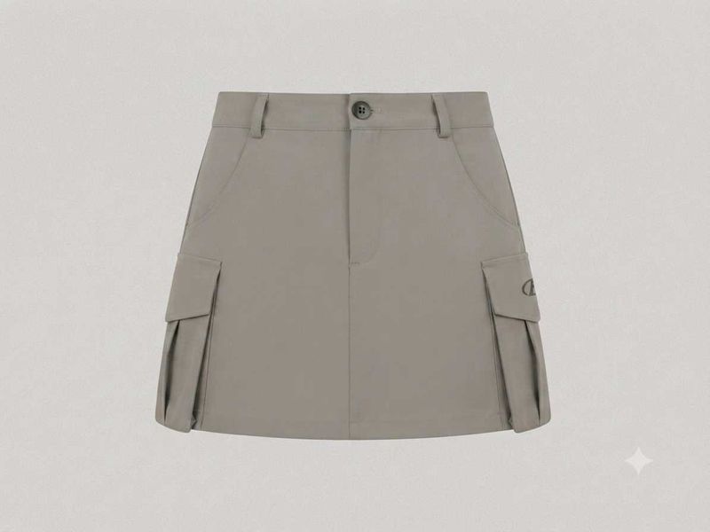 Stylish Grey Cargo Skirt