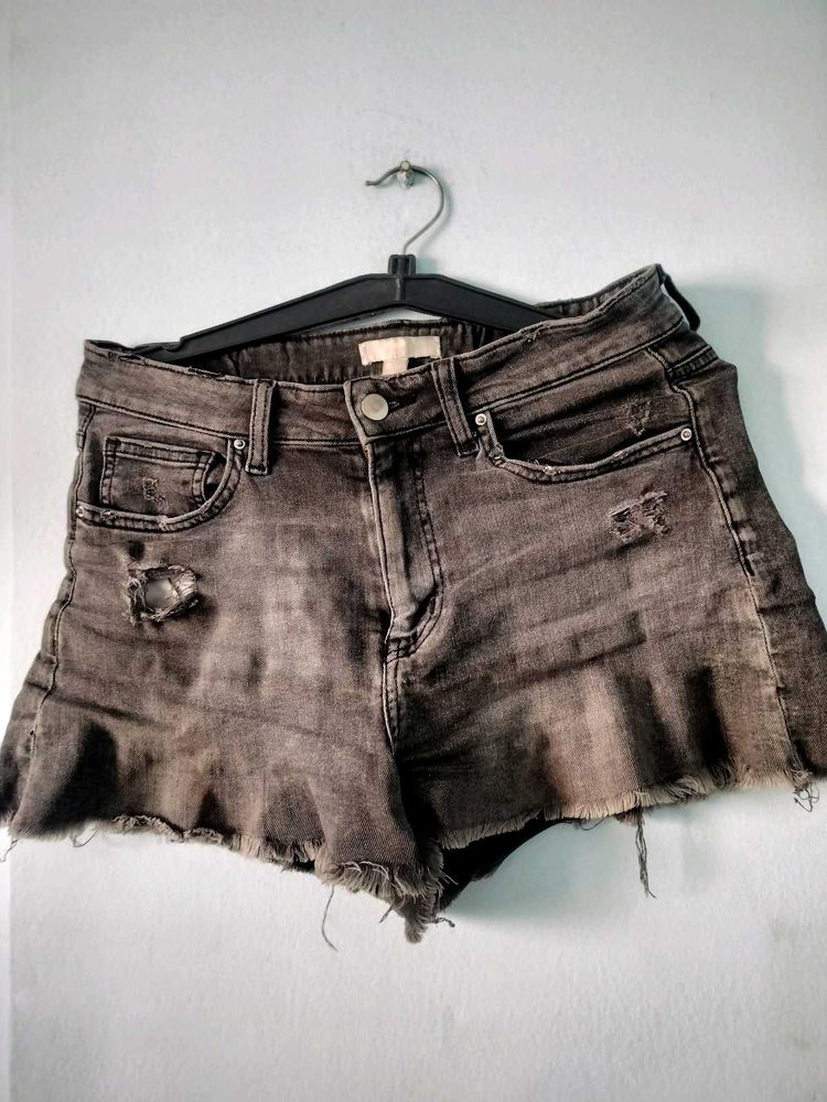 Distressed Denim Shorts