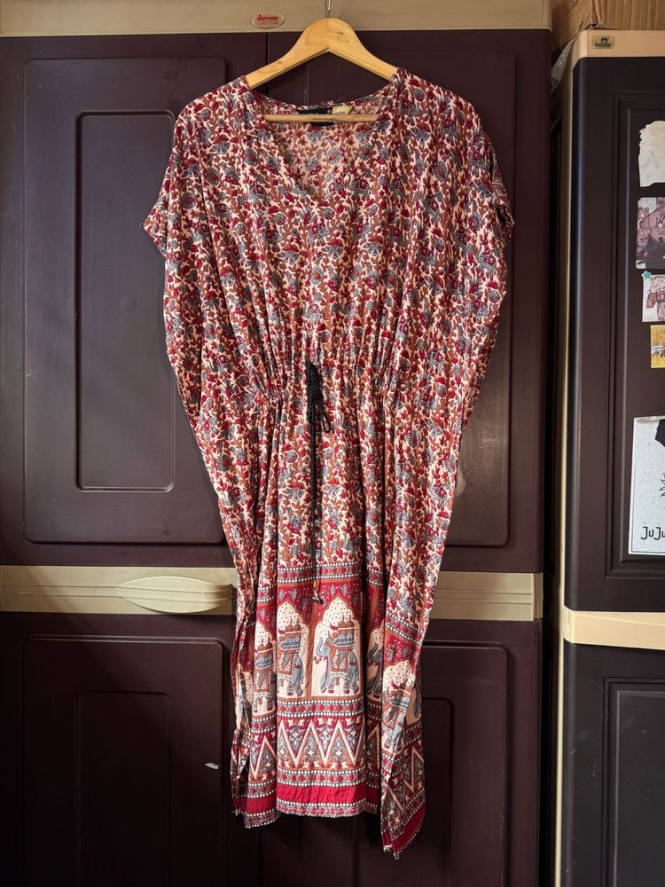 Bohemian Print Kaftan Dress