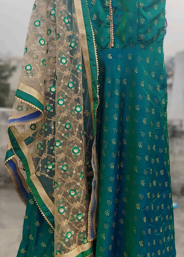 Teal Green Lehenga Choli with Dupatta