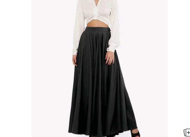 navratri flared black skirt
