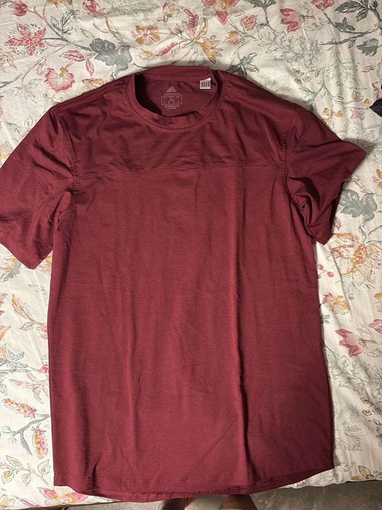 Maroon Adidas Training T-Shirt