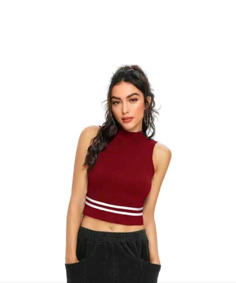 Maroon Crop Top