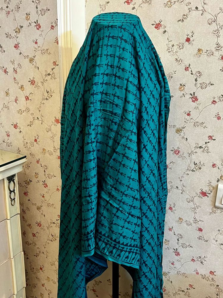 Beautiful Teal &amp; Black Tribal Print Stoll