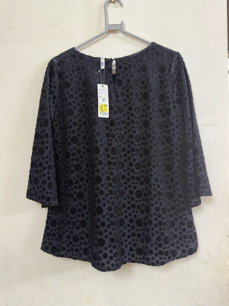 Elegant Black Polka Dot Top