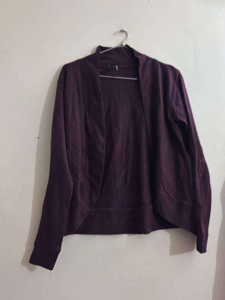 Burgundy Open Front shrug for winters