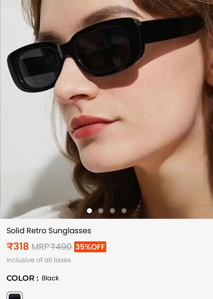 Solid Retro Black Sunglasses