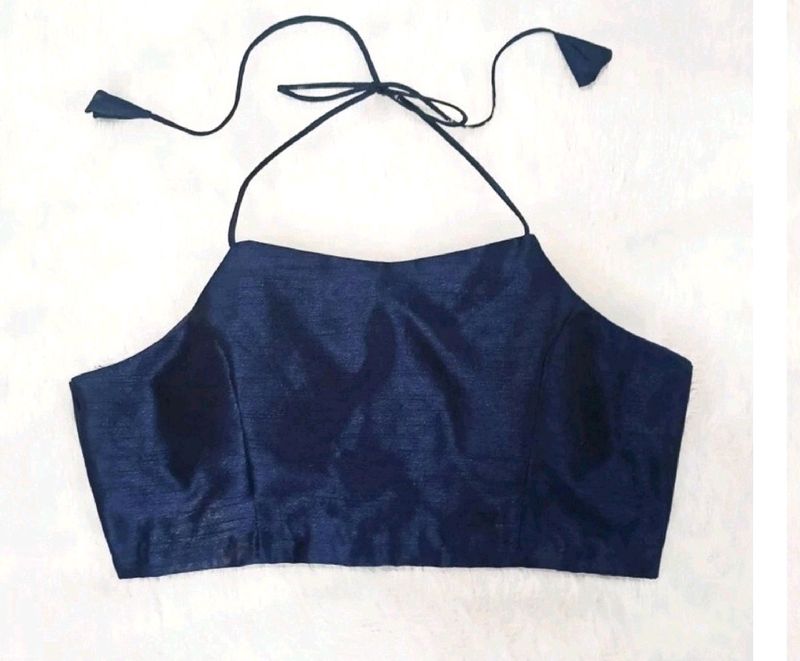 Padded Halter Neck Back Hook Blouse