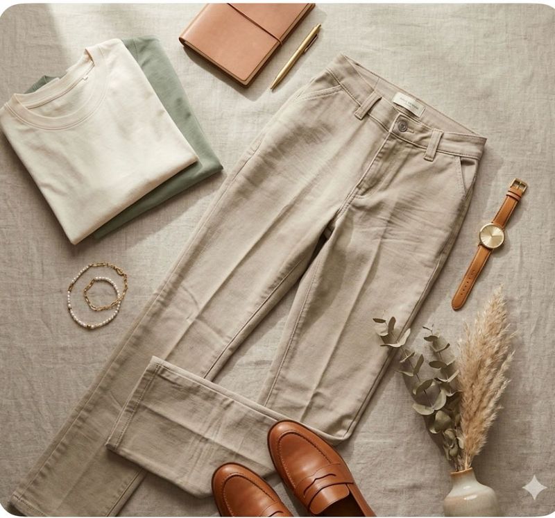 Boys Beige Elastic Waist Casual Chino Pants