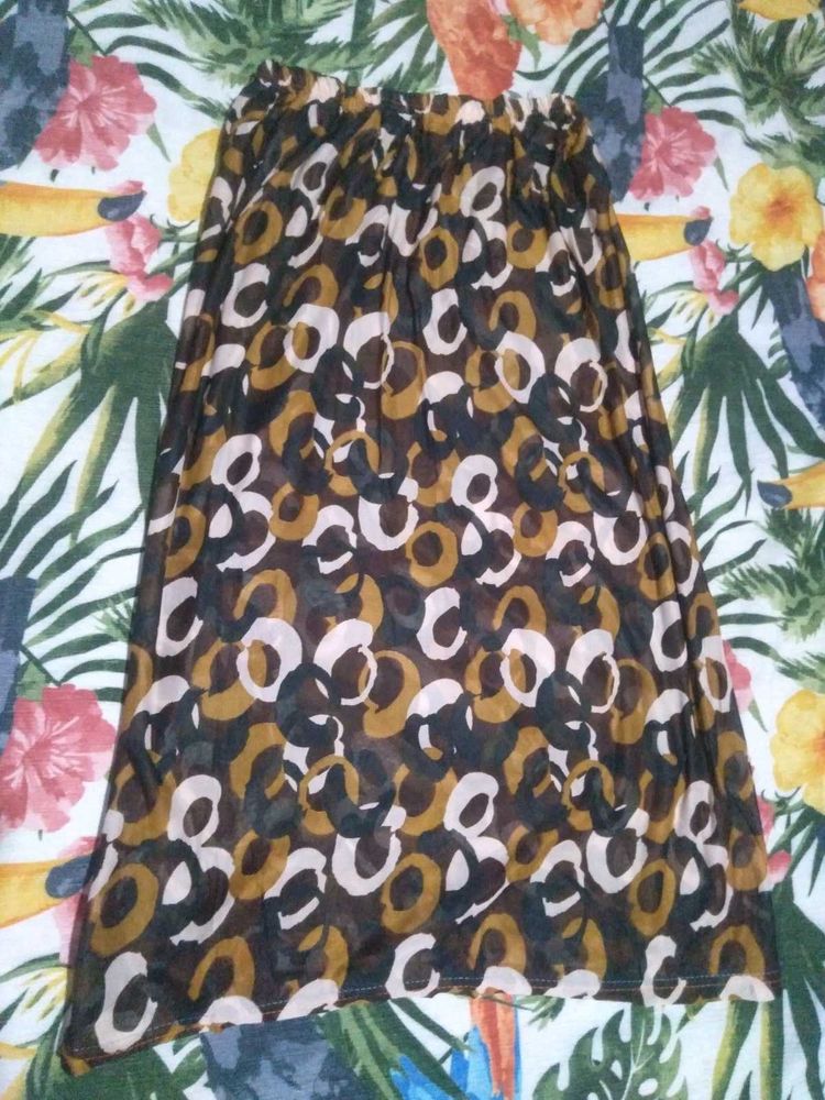 Patterned Midi Skirt