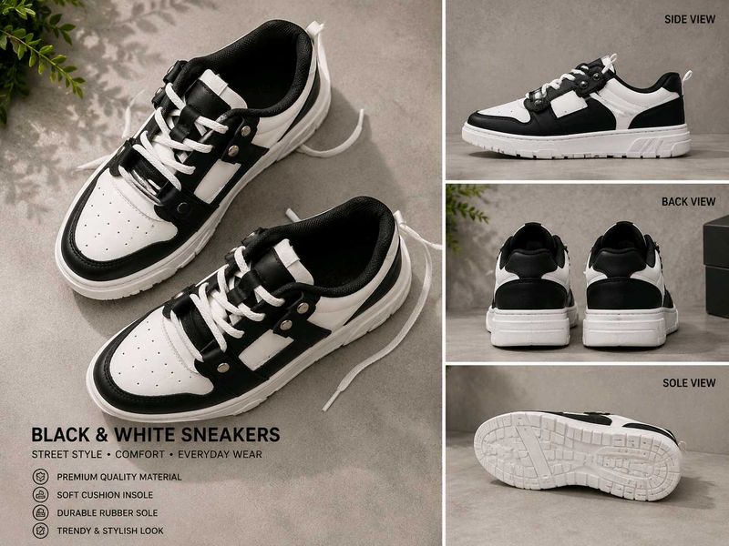 Black &amp; White Sneakers