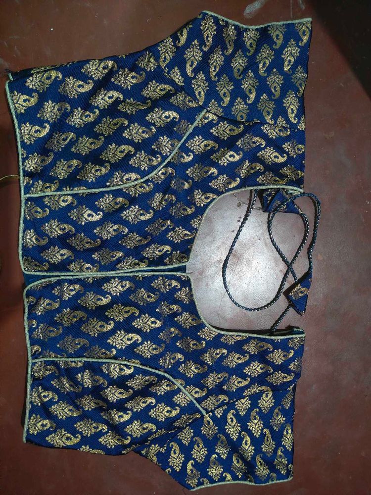 Designer Blue &amp; Gold Blouse