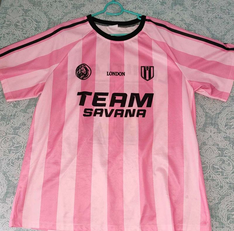 Pink Striped "Team Savana" Top